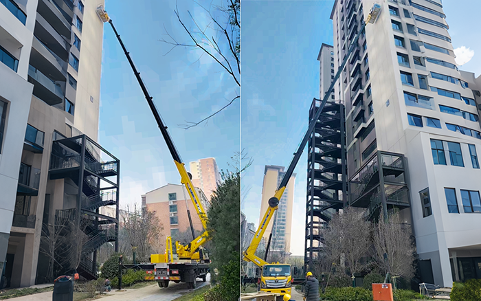 高樓施工遇 “攔路虎”？徐工 GKS45A 小飛臂 “精準(zhǔn)走位”